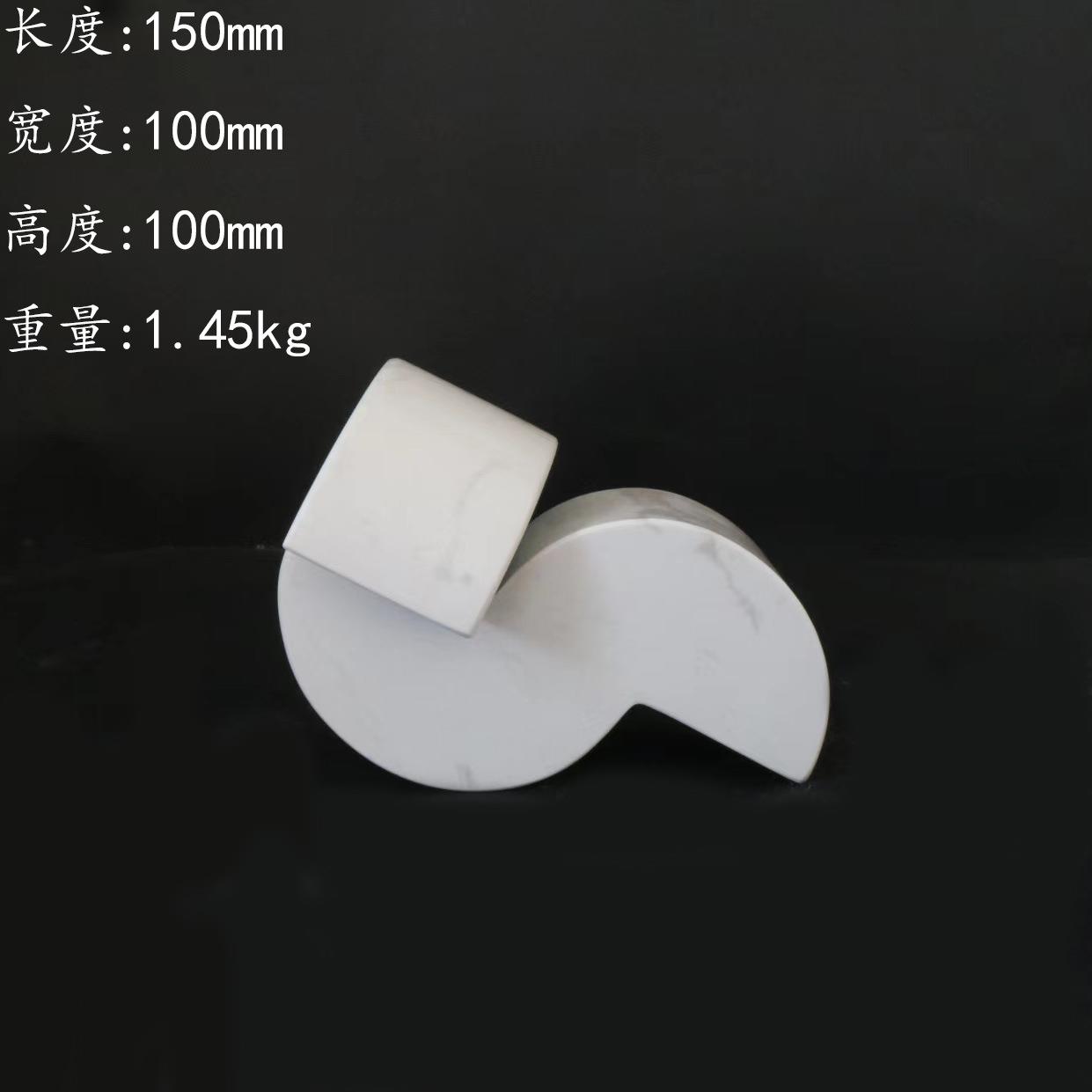新中式白色创意大理石几何摆件样板房售楼处桌面茶几书架摆设装饰