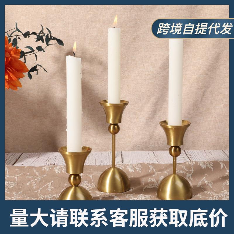 摆件婚庆工艺品现场道具拍摄蜡烛台餐桌婚礼烛台复古装饰跨境