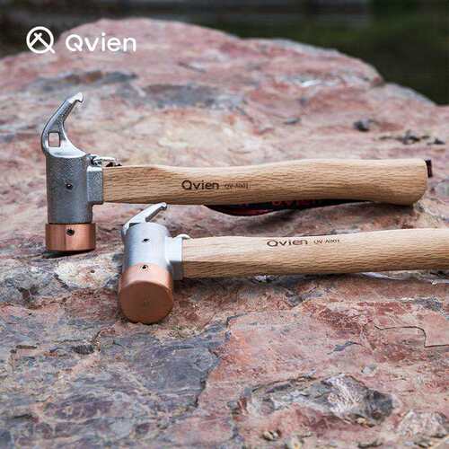 Qvien/七纬户外露营羊角锤地钉便携户外锤紫铜锤木柄小榔头