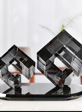 水晶几何魔方方体酒店宾馆样板间客厅书房软装艺术装饰