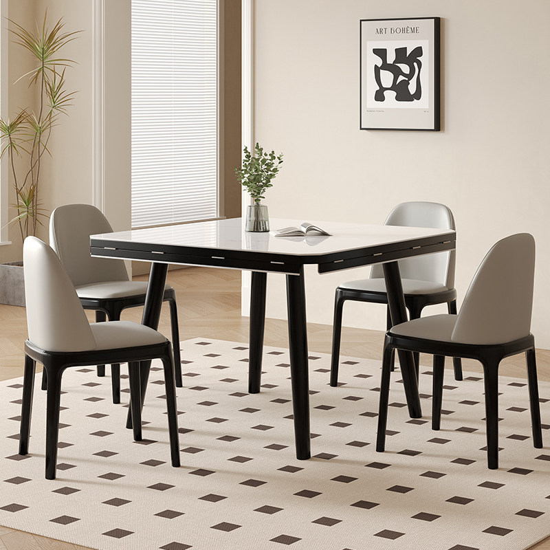 明匠轩家居现代岩板折叠餐桌椅小户型电磁炉方桌变圆桌,住宅家具,岩板餐桌,淘宝优惠券,粉丝福利购,淘宝优惠卷