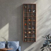 北美墙上置物柜实木多宝格茶具架博古架壁柜展示架茶杯架