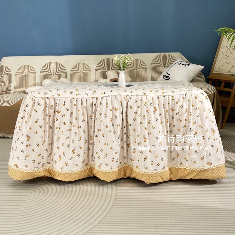 面加厚烤火罩脱胆茶几桌布被罩电取暖桌罩新款正长方形烤火被罩