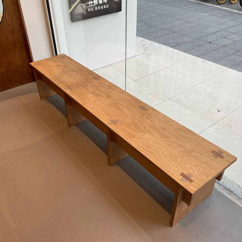 复古咖啡厅长凳中古椅子长条凳餐厅长椅木矮凳茶几