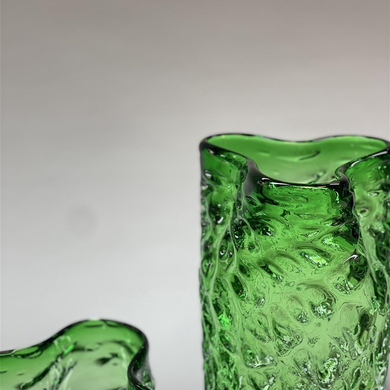 高品质纯净厚重绿色冰川纹异形琉璃花瓶玻璃水培鲜花绿植玫瑰摆件