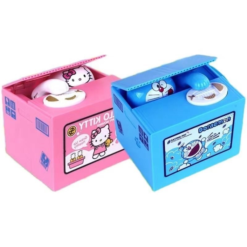 偷钱猫卡通可爱创意吃钱储蓄罐儿童贪钱猫电动储钱罐偷钱猫存钱罐