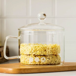 学校公司宿舍玻璃泡面碗家用明火电陶炉炖汤带把手带盖煲汤锅