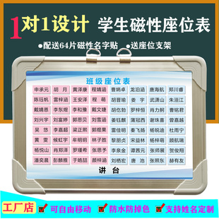 磁性座位表学生班级活动教室座次表讲台磁片磁力排位定制计划表