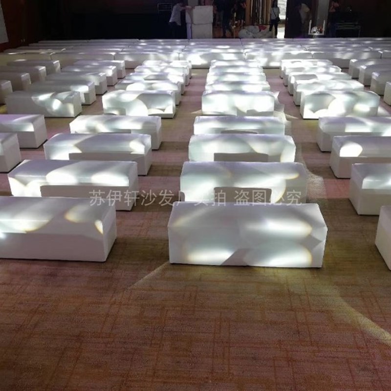 厂家白色会展活动长条皮凳软包沙发凳矮凳车展婚礼休息凳