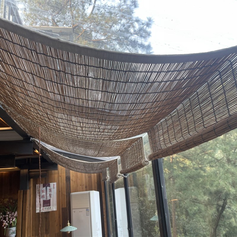 工厂直销仿真芦苇帘墙面装饰防火阻燃景区凉亭吊顶装饰仿真芦苇帘