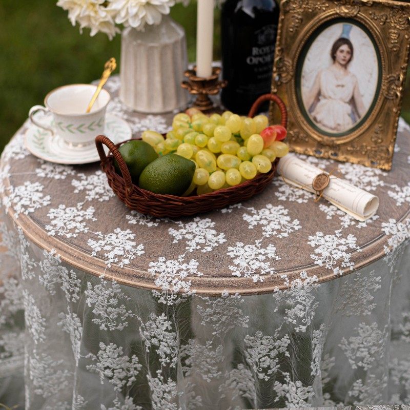 法式田园桌布圆桌盖巾布in风茶几餐桌布少女白色蕾丝长方形台布,居家布艺,桌布,淘宝优惠券,粉丝福利购,淘宝优惠卷