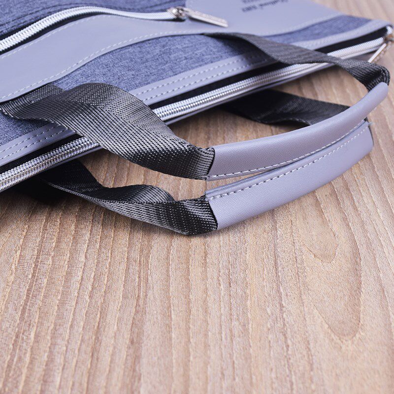 百利文帆布文件袋拉链帆布学生大容量防水牛津布多层文件包女公文