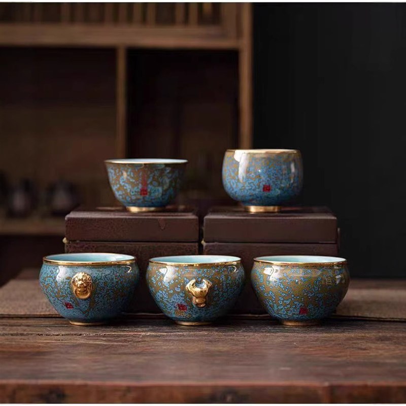 张金溪钧瓷茶具主人杯喝茶个人单杯陶H瓷家用功夫茶具品茗杯送领