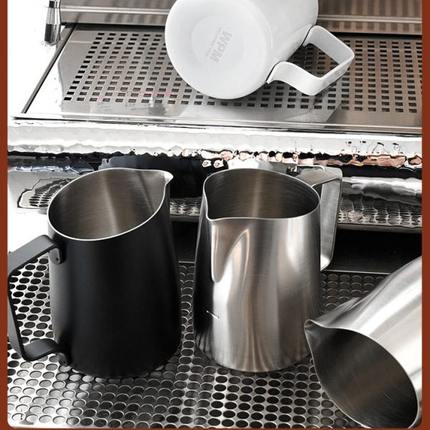 WPM 惠家拉花缸不锈钢 斜口304咖啡打奶泡杯壶尖圆嘴58手柄布粉器