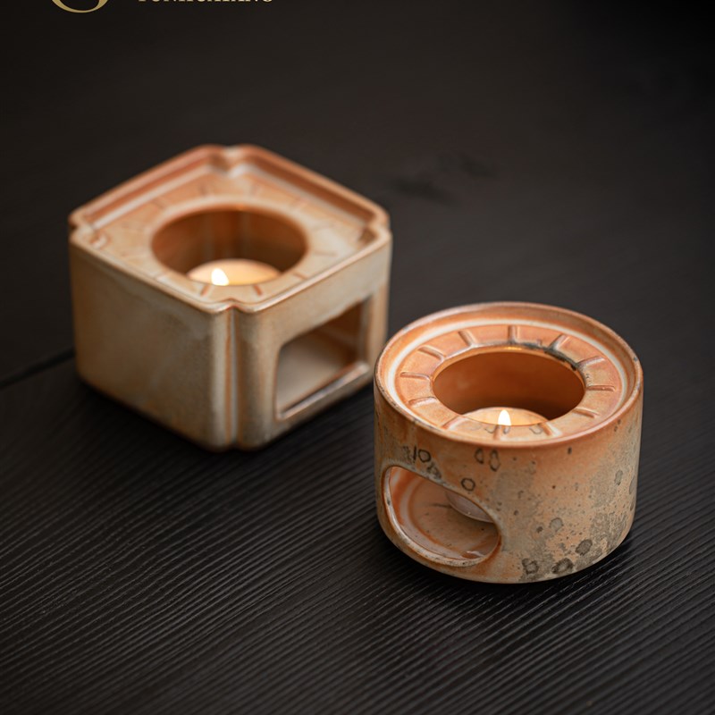 云华堂火烧陶瓷暖茶炉家庭办公室暖茶炉茶壶茶杯加热Z蜡烛暖茶桌