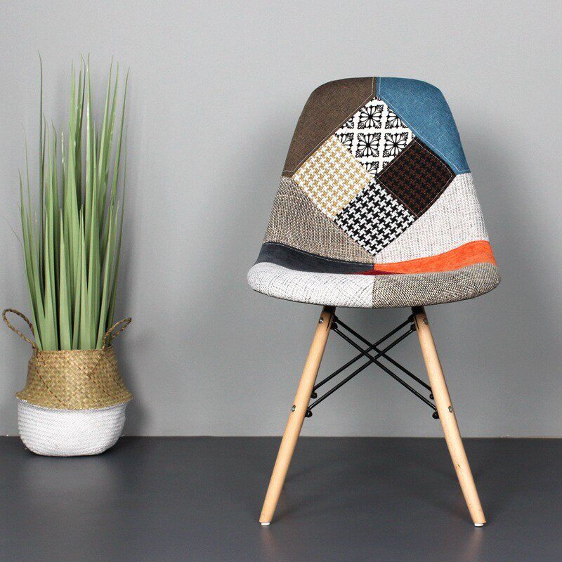 伊姆斯布艺餐椅时尚现代餐椅洽谈椅咖啡桌椅创意设计师椅