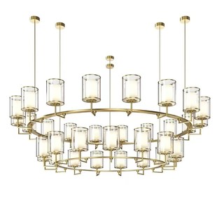 别墅层玻璃吊灯会所大堂酒吧灯饭店包厢大厅餐饮大吊灯具