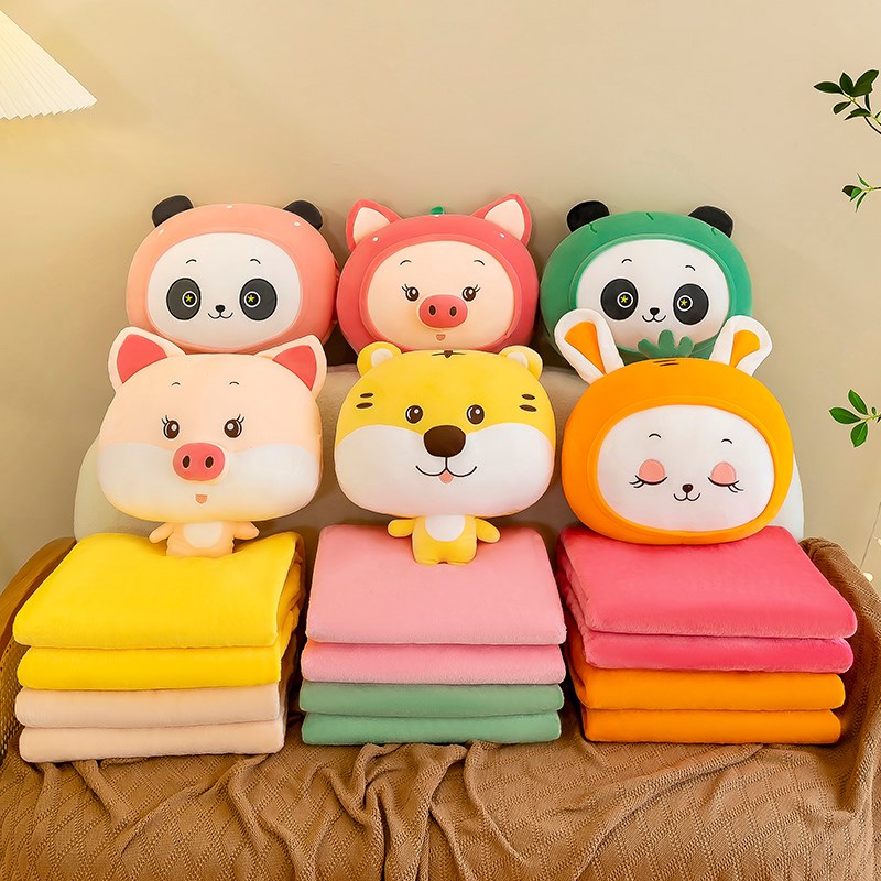 三合一抱枕被子手暖多功能可爱毯子午睡枕学生趴睡枕折叠被空调毯