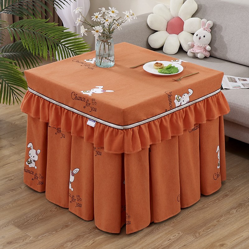 正方形烤火桌罩四季通用电取暖桌布电炉罩烤火罩麻将机罩新款