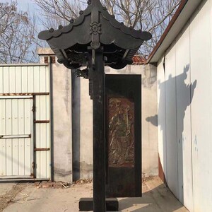 老榆木仿古大门实木进户门雕刻门神庭院大门茶楼会所装饰木门