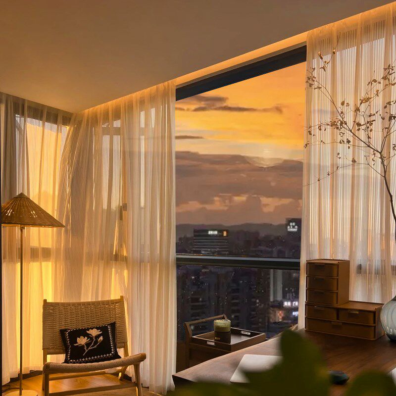 智能窗帘盒灯带客厅卧室5度斜发光氛围线形条灯明装线性灯槽低压