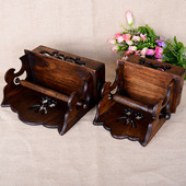 纸巾挂毛巾挂 酒店会所浴室实木盒 泰国工艺品木雕 欧式