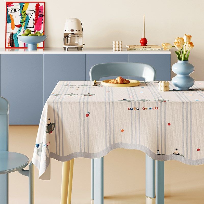 奶油风异形桌布防水防油免洗餐桌垫氛围感客厅家用茶几盖布桌面垫,居家布艺,桌布,淘宝优惠券,粉丝福利购,淘宝优惠卷