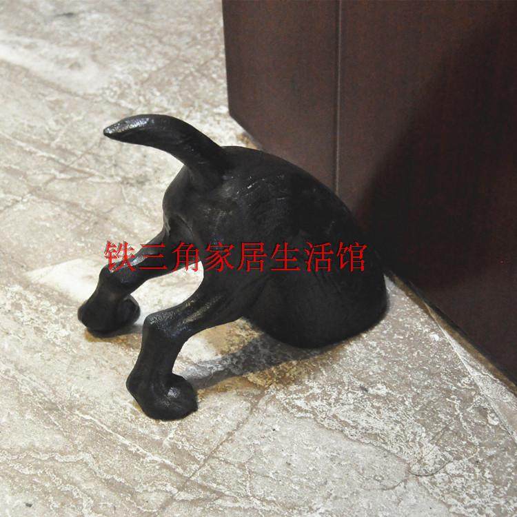 铸铁小狗铁艺装饰物安全门挡防碰活动门挡门楔子门顶门阻门塞门拦