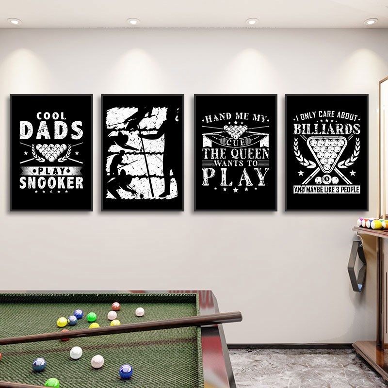 台球厅装饰画斯诺俱乐部壁画复古英文海报画桌球室挂画