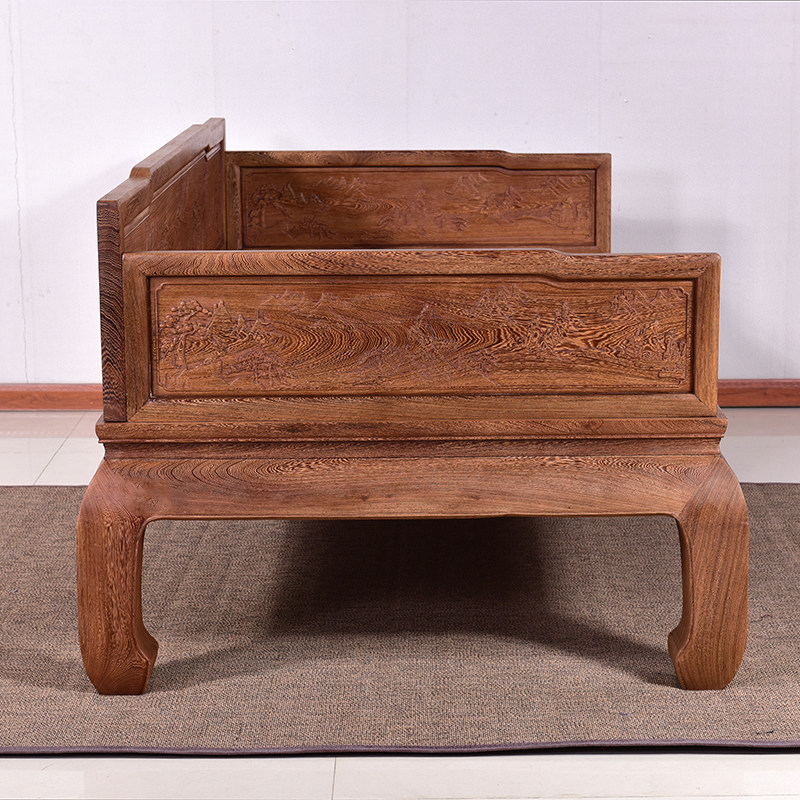 鸡翅木新客厅贵妃椅沙发美床榻二件实木罗汉床