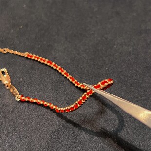 链 穿珠di手绳珍珠包金珠子手链半成品编绳极细款手绳