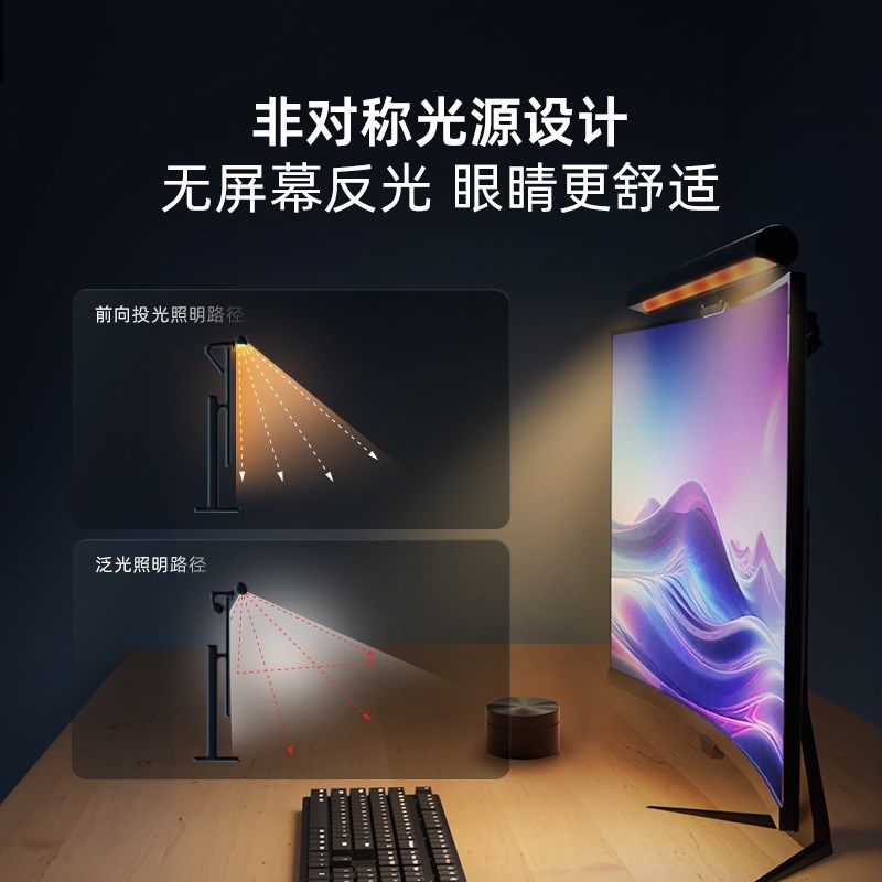 灵蓝显示器智能屏幕挂灯电脑护眼台灯零曲面屏补光电竞氛围灯