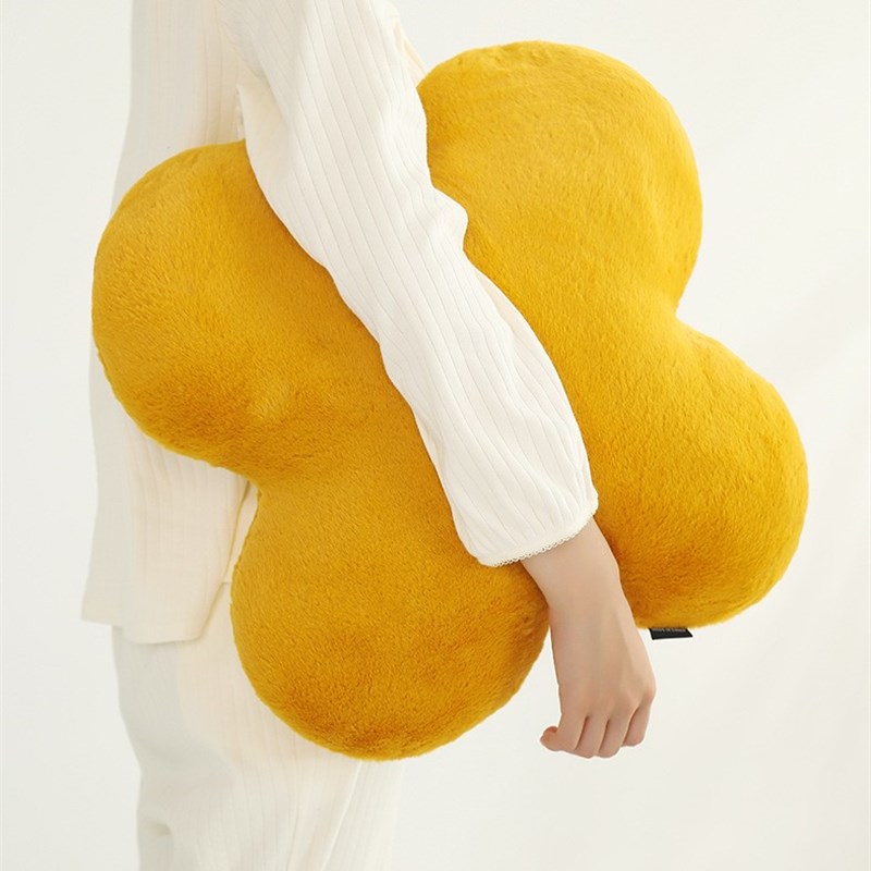 异形毛绒靠垫五色花朵毛绒抱枕客厅沙发床上靠艺术猫靠枕纯色