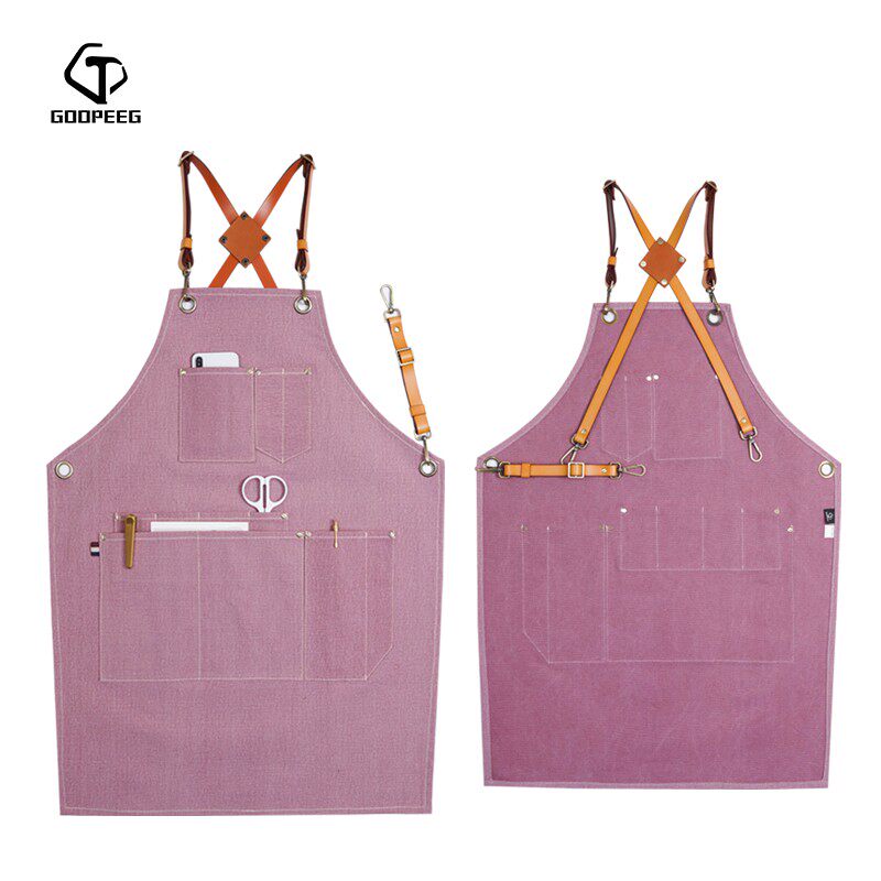 古匹理发师围裙花艺园艺师美甲美发师西网咖咖啡店工作服