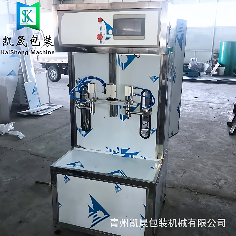 双头半自动流量计灌装机可触屏润滑油食用油半自动灌装机