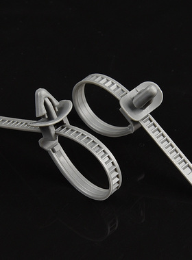 插销尼龙扎带6*30灰色飞机头基板固定束线带汽车扎带00条开孔7