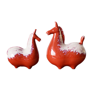 饰品 新陶瓷唐马客厅茶几玄关书房电视柜样板间富贵马软装