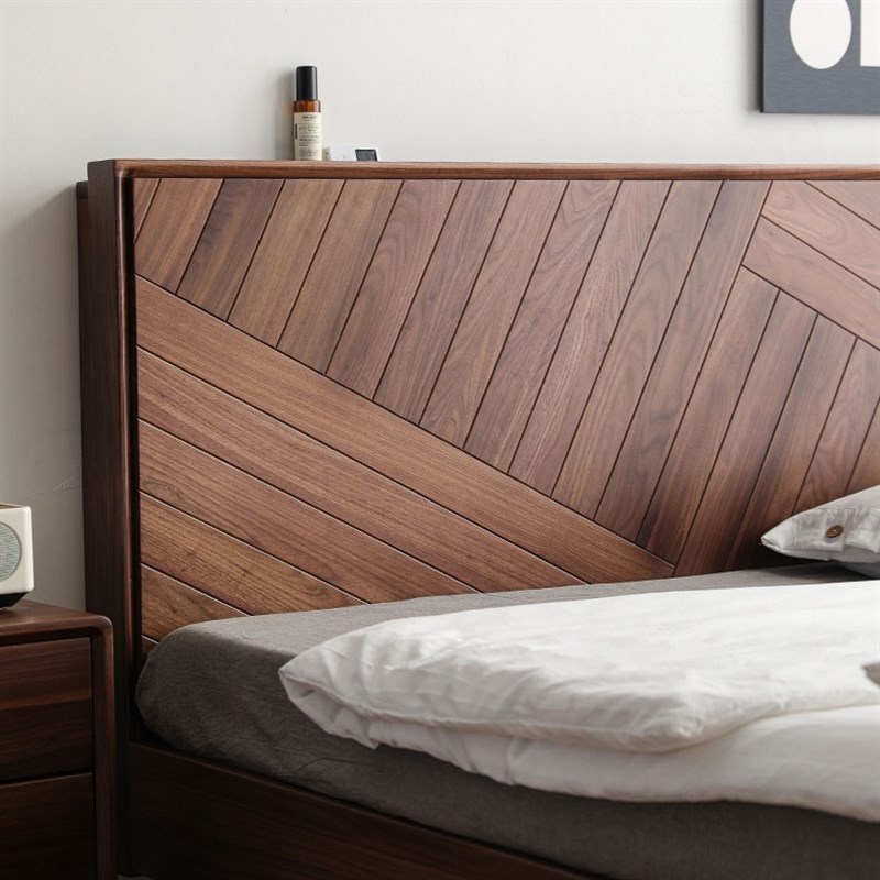 床现代1.8米樱桃木实木床小户型白橡木2*2婚床大床