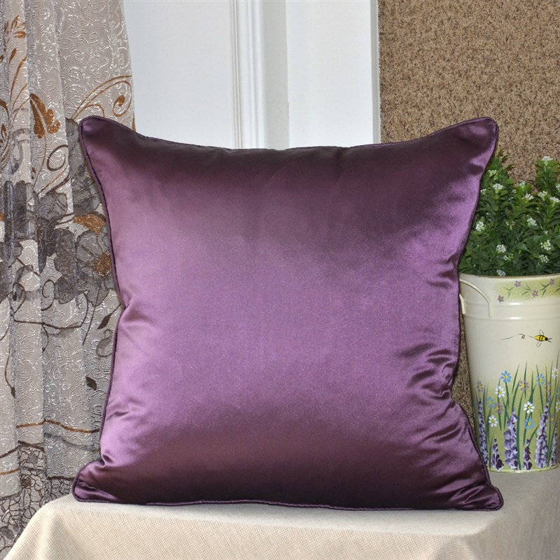 欧式纯色仿真丝绸沙发抱枕/靠垫/床头办公靠枕 满额