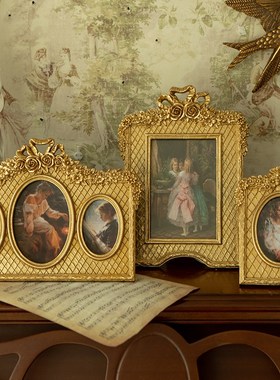 复古intge复刻欧式浮雕树脂仿铜相框画框桌面民宿墙面装饰