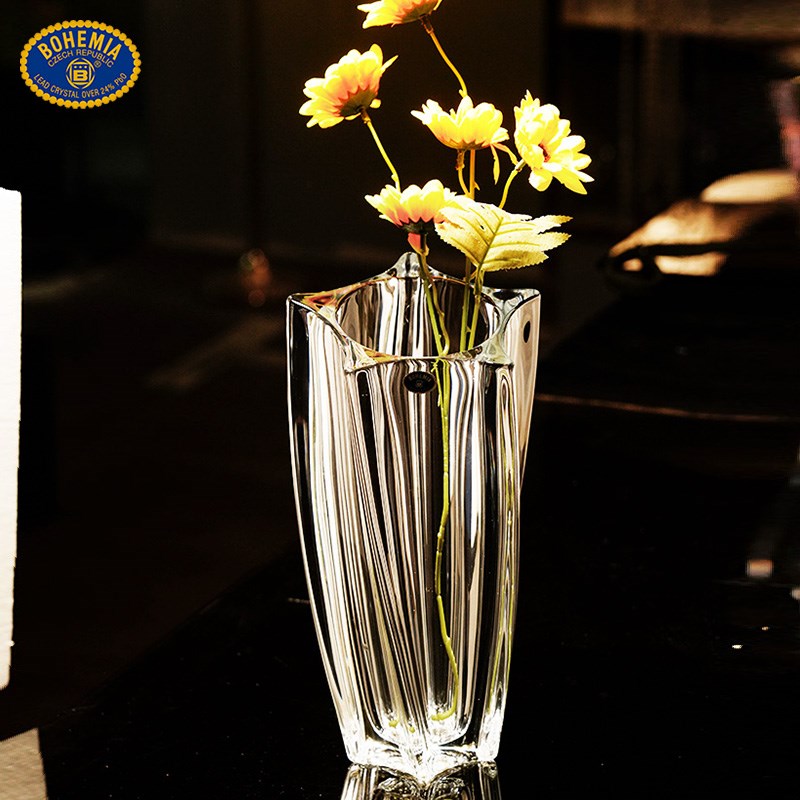 捷克BOHEMI水晶玻璃欧式花瓶客厅装饰摆件餐桌茶几插花瓶