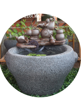 石牛槽陶瓷流水景循环增养鱼缸盆过庭院阳台园装饰水培盆