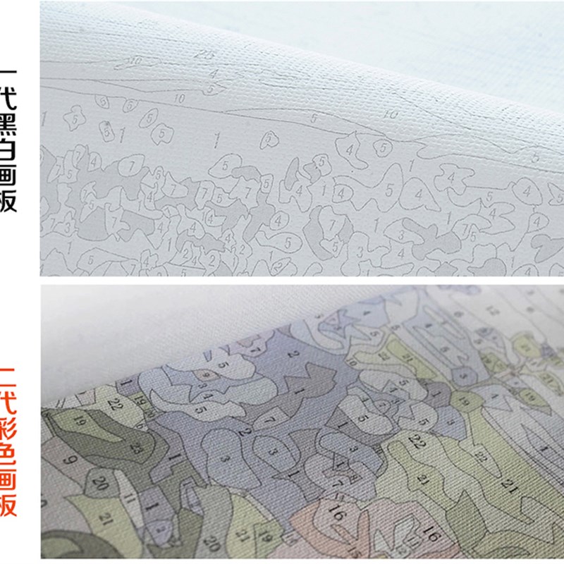 diy数字油画 中式古典花卉手工涂色减压丙烯油彩画客厅卧室装饰画图片
