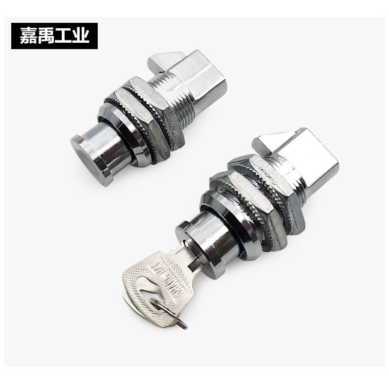 柜撞击按压锁锌合金埋入式设备箱按钮锁转舌锁工业铁门柜锁