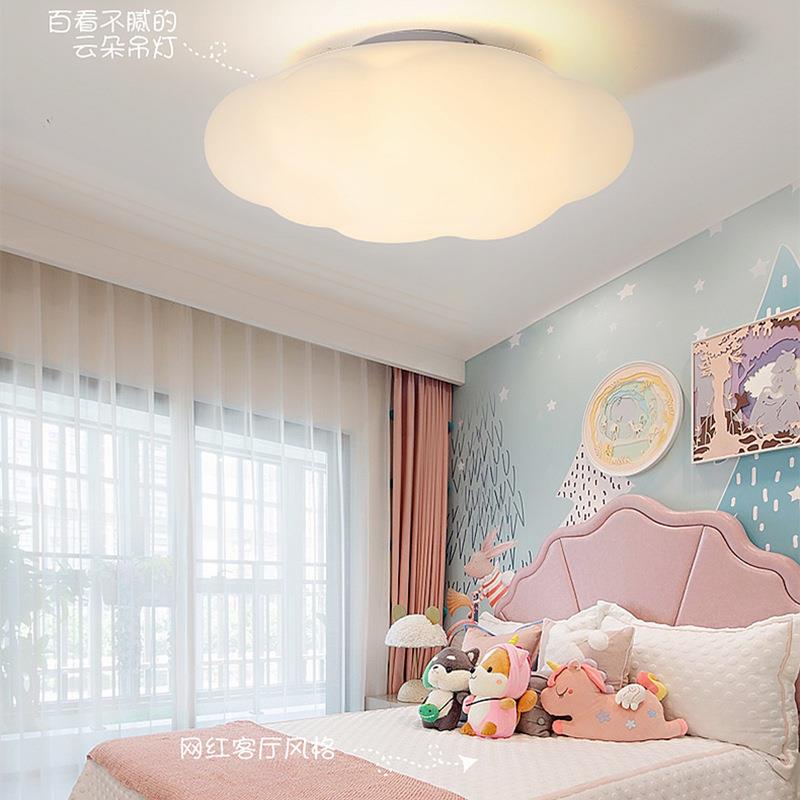 创意公主女孩儿童房灯卧室吸顶灯网红服装店橱窗灯具棉花云朵吊灯