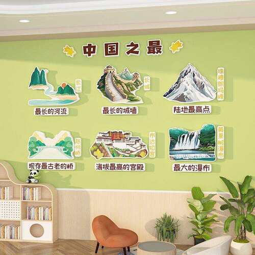 幼儿园环创主题半成品材料墙面装饰中国地理知识文化教室布置走廊
