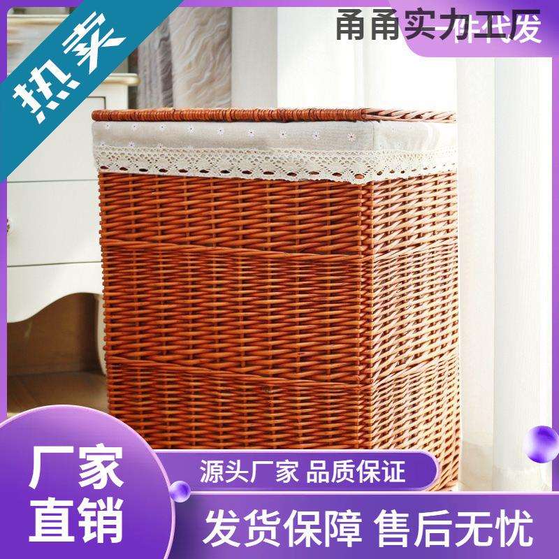 厂家直销北收纳筐 柳编带布里内衬酒店家居杂物整理大号脏衣跨境