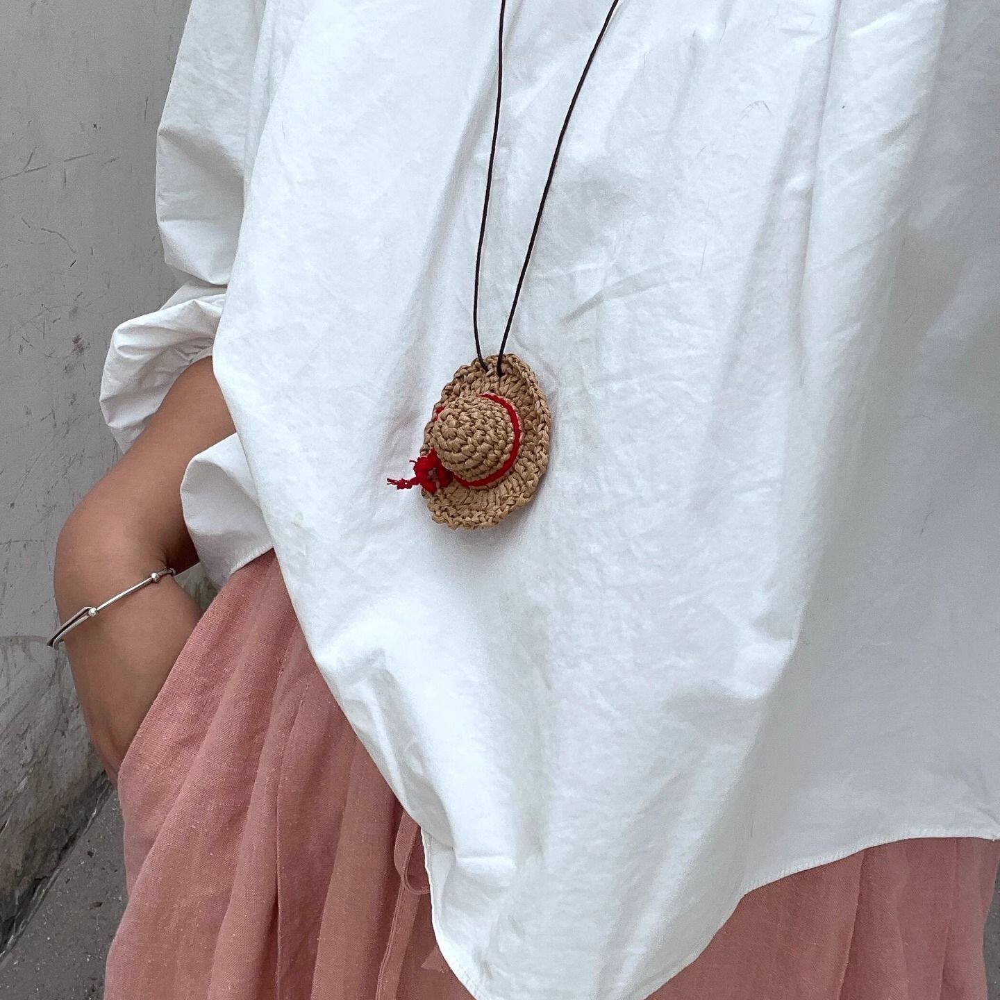 可爱小草帽项链女独特创意小众设计感时尚百搭长款适合夏天的颈链