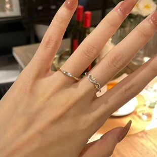 「星河轨迹」爱梦女戒叠戴金色星星戒指女百搭小众设计食指戒闪钻