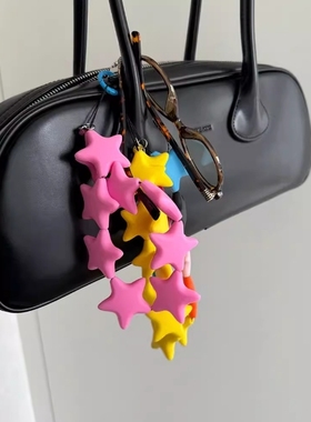 小众ins韩系彩色立体五角星多巴胺手机包包相机挂件高级包挂配饰